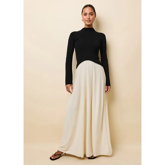 SOLID & STRIPED Dresses & Skirts - NWT Solid & Striped Soglio Dress Knit Black Cream Ecru Noir Small S